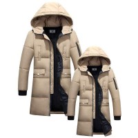 Doudoune Homme Longue Parka Luxe duvet Sport Elegance Capuche Beige 2017